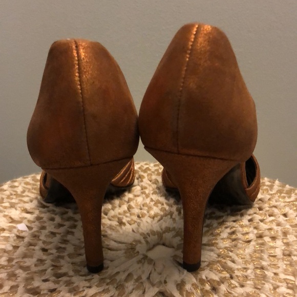 Pelle Moda Unique Bronze Peep Toes SZ 9.5 - Picture 4 of 5